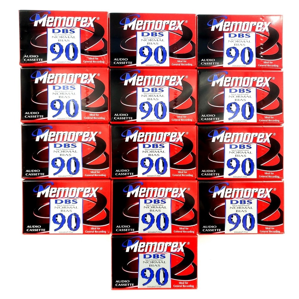 Memorex DBS 90 Minutes Normal Bias Type 1 Cassette Tapes Lot Of 13 New Sealed